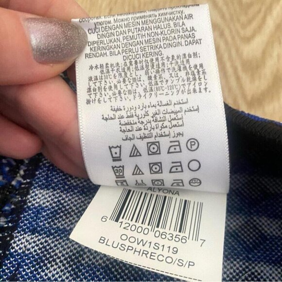 Modern Prep Peplum Top BCBG Knit Jacquard Structured Geometric Print - Picture 12 of 13